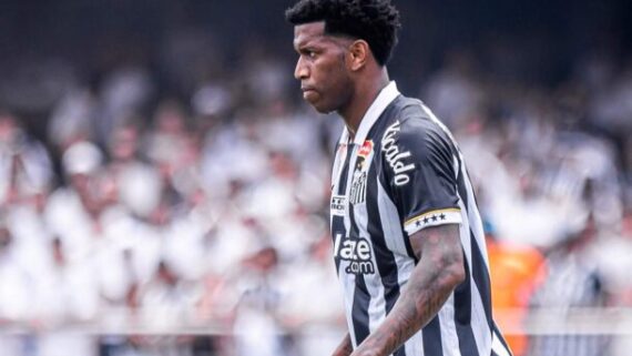 Gil, zagueiro do Santos, em campo (foto: Raul Baretta/ Santos FC.)