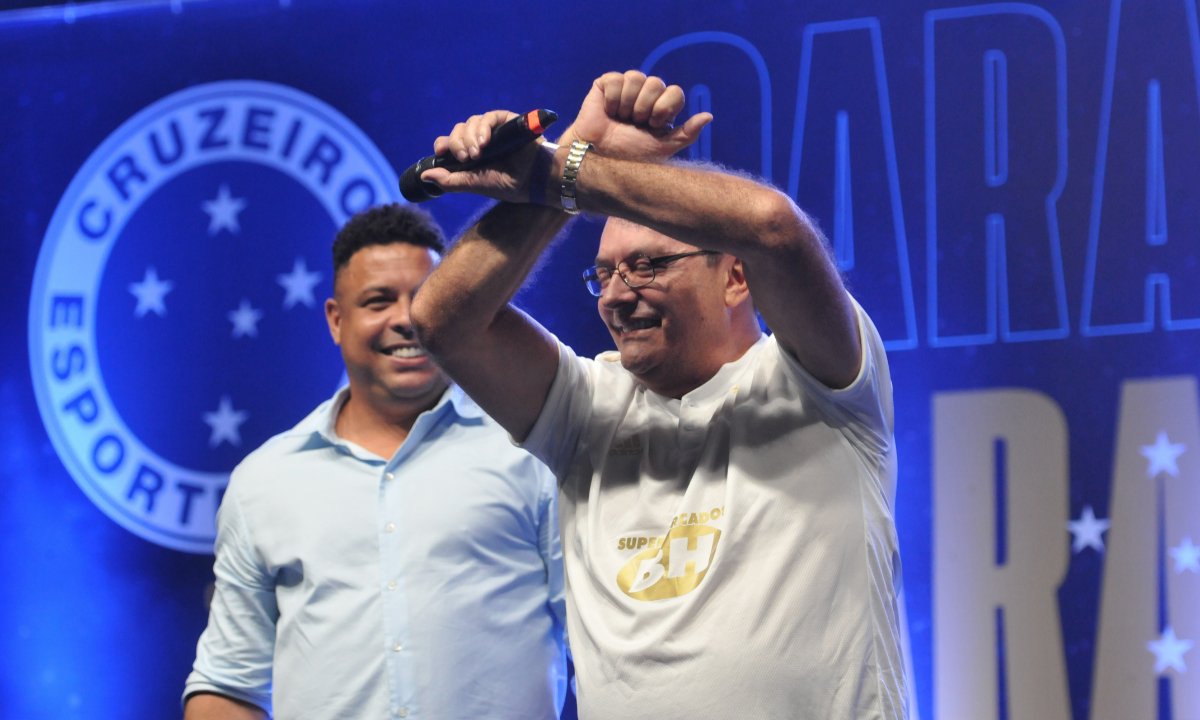 Ronaldo e Pedro Lourenço em evento da Caravana do Cruzeiro (foto: Gladyston Rodrigues/EM/D.A Press)