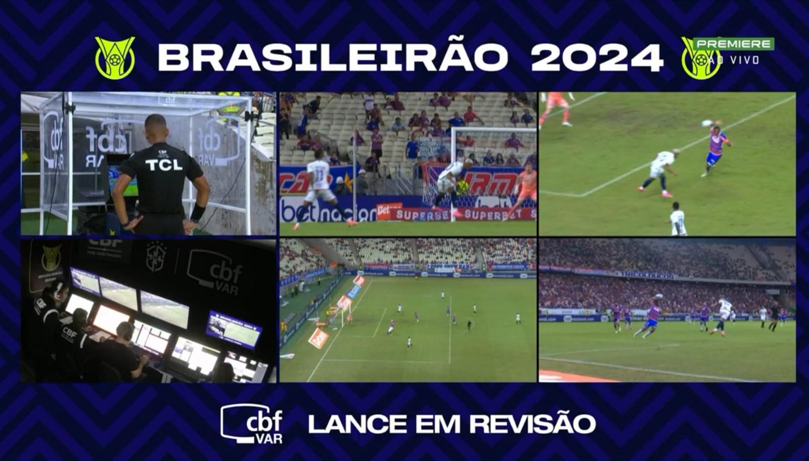 VAR entrou em ação de maneira indevida em Fortaleza x Cruzeiro (foto: Reprodução/Premiere FC)