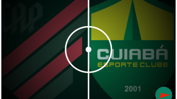 Imagem de produção própria contendo os escudos do Athletico-PR e Cuiabá (foto: No Ataque)