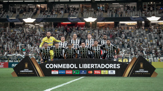 Atlético em jogo da Libertadores na Arena MRV (foto: Pedro Souza / Atlético)