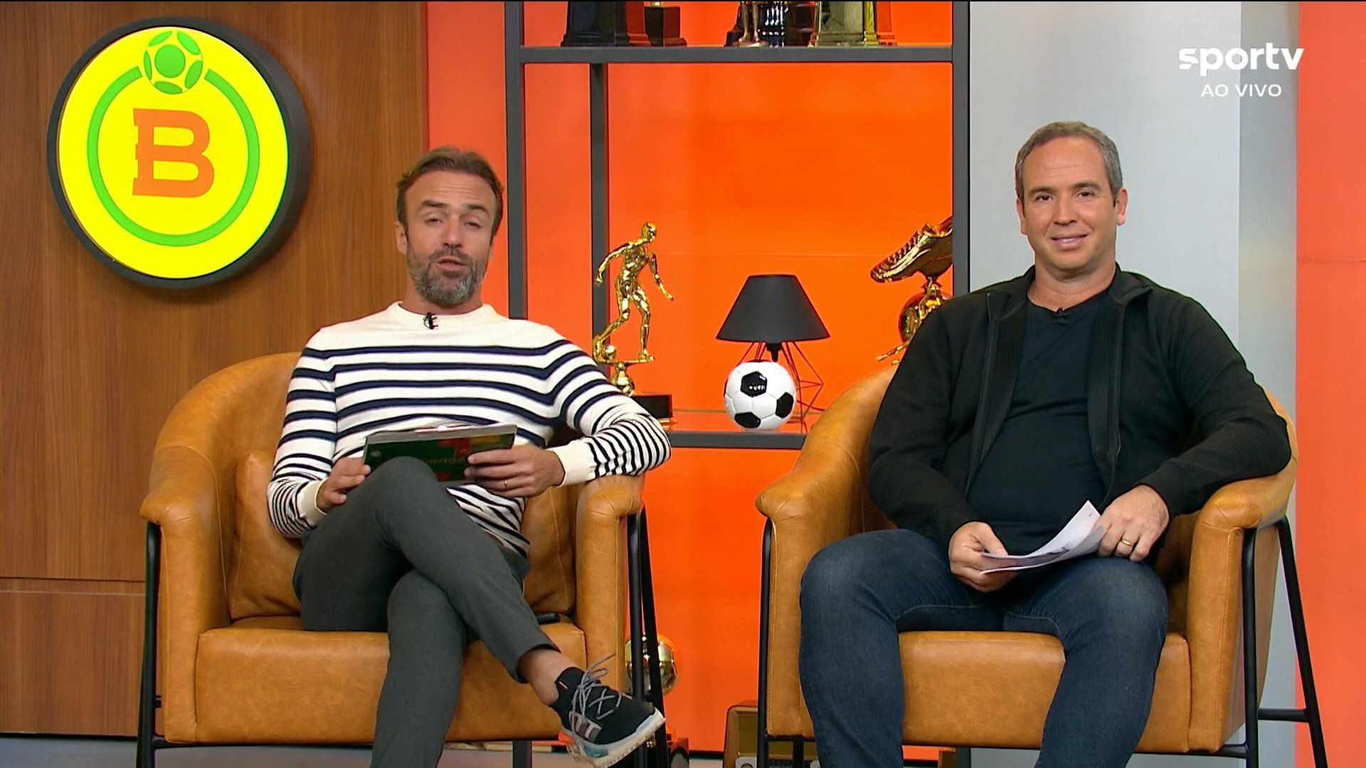 Roger e Caio, do SporTV (foto: Reprodução)