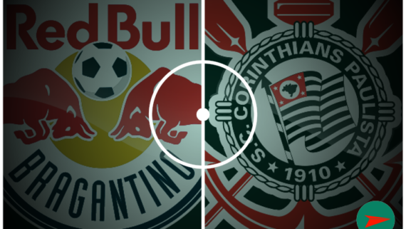 Imagem de produção própria contendo os escudos do Bragantino e Corinthians (foto: No Ataque)