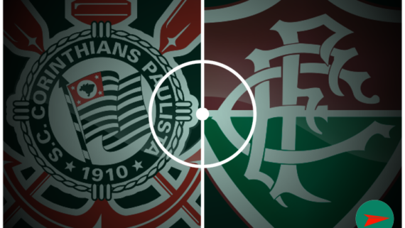 Imagem de produção própria contendo os escudos do Corinthians e Fluminense (foto: No Ataque)