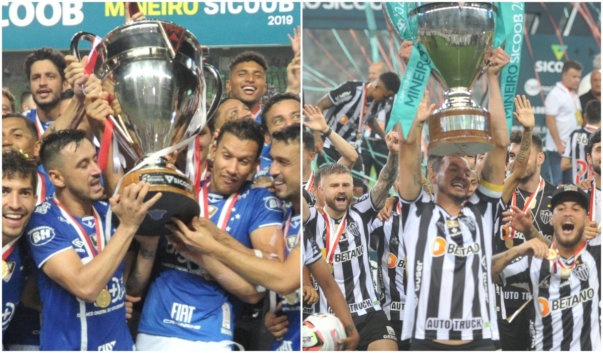 Cruzeiro e Atlético colocaram a rivalidade à prova em 12 finais neste século (foto: Juarez Rodrigues/EM/D.A Press e Alexandre Guzanshe/EM/D.A Press)