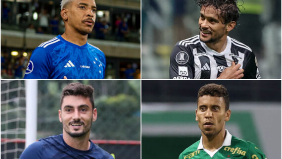 Montagem com fotos de jogadores de Cruzeiro, Atlético, São Paulo e Palmeiras (foto: Divulgação)