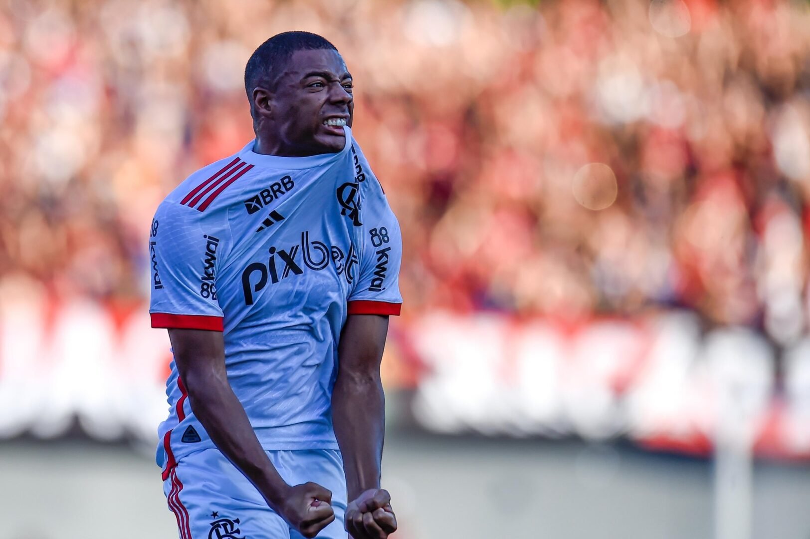 De La Cruz vibra em comemoração de gol do Flamengo (foto: Marcelo Cortes/Flamengo)