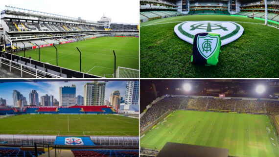 Estádios de Santos, América, Marcílio Dias e Novorizontino (foto: Divulgação)