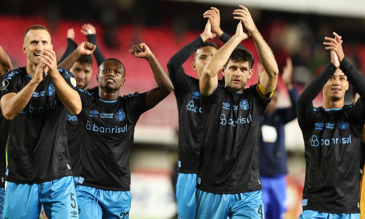 Grêmio ganhou do Estudiantes por 1 a 0 (foto: ALEJANDRO PAGNI/AFP)
