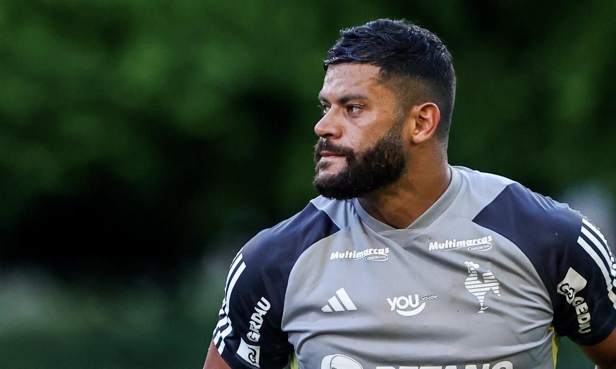 Hulk durante treino do Atlético na Venezuela (foto: Pedro Souza/Atlético)