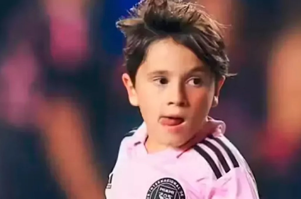 Mateo Messi, filho do craque argentino, durante jogo do Inter Miami sub-9 (foto: Reprodução)