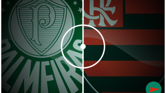 Imagem de produção própria contendo os escudos do Palmeiras e Flamengo (foto: No Ataque)