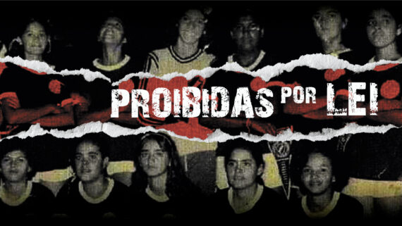 Capa do mini documentário sobre futebol feminino na ditadura (foto: Arte: Soraia Piva/EM)