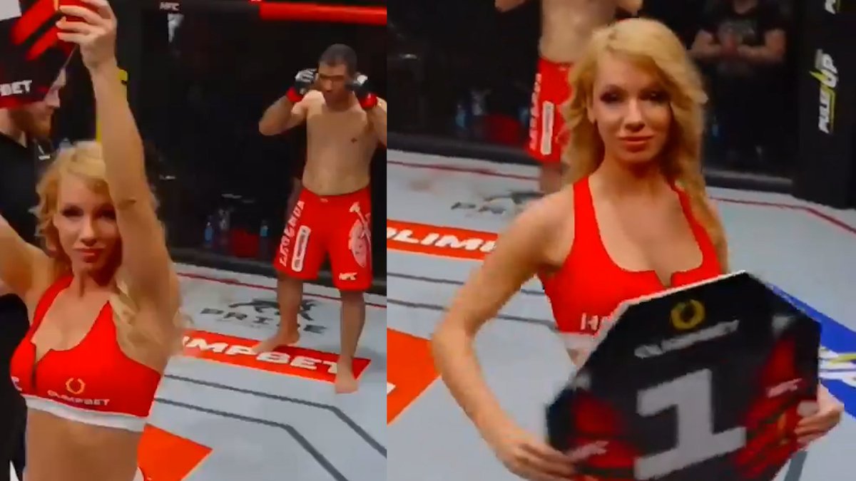 Ring Girl agredida por lutador de MMA (foto: Reprodução de vídeo)