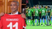 Site colocou Romário, presidente jogador do América-RJ, no América Mineiro (foto: Arthur Lyrio/América-RJ e Mourão Panda/América)