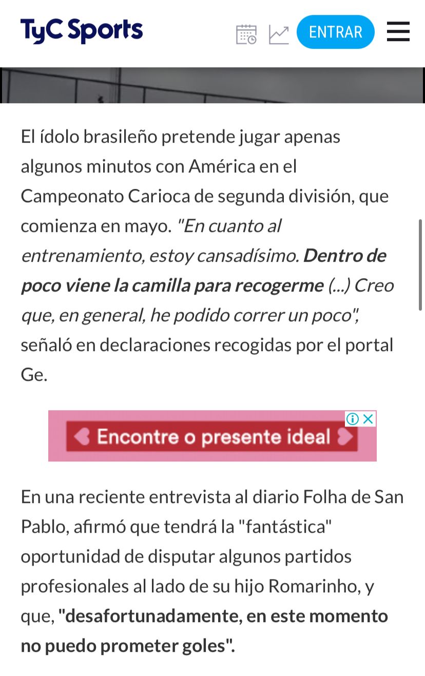 Apesar de dizer que ele jogará pelo América Mineiro, texto da TyC Sports diz que ele atuará pela Série A2 do Carioca - (foto: Reprodução/TyC Sports)