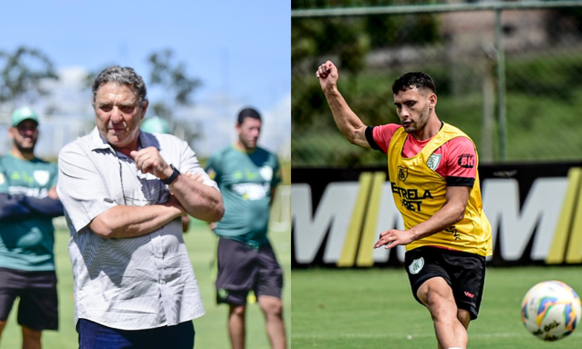 Salum, presidente da SAF do América, e Martínez (foto: Mourão Panda/América)