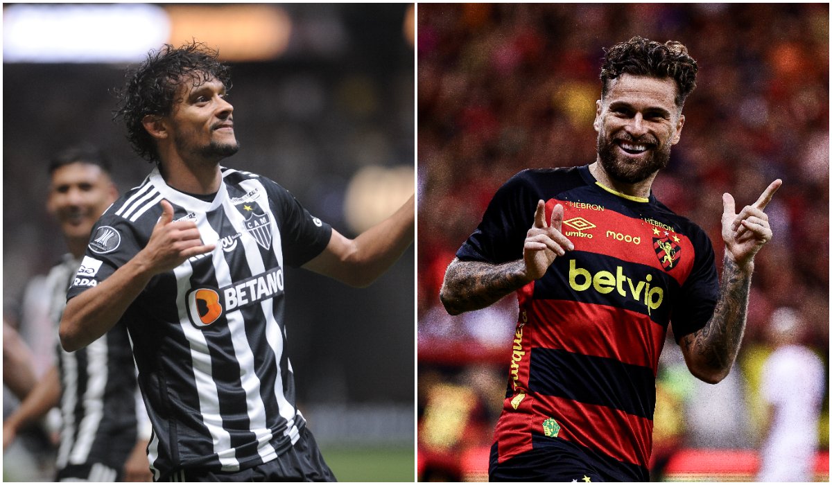 Gustavo Scarpa, do Atlético, e Lucas Lima, do Sport (foto: Alexandre Guzanshe/EM/D.A Press e Paulo Paiva/Sport)