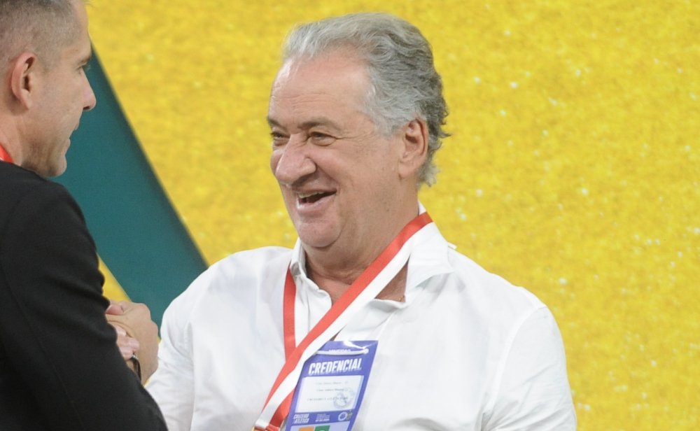 Sérgio Coelho, presidente do Atlético, em comemoração do título do Campeonato Mineiro de 2024 (foto: Alexandre Guzanshe/EM/D.A Press)