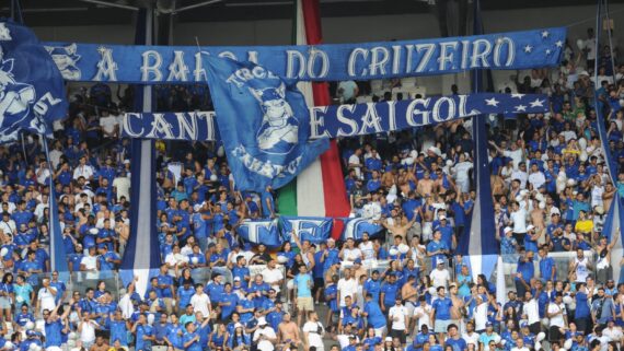 Torcedores do Cruzeiro no Mineirão durante a final do Mineiro contra o Atlético (foto: Leandro Couri/EM/D.A Press)