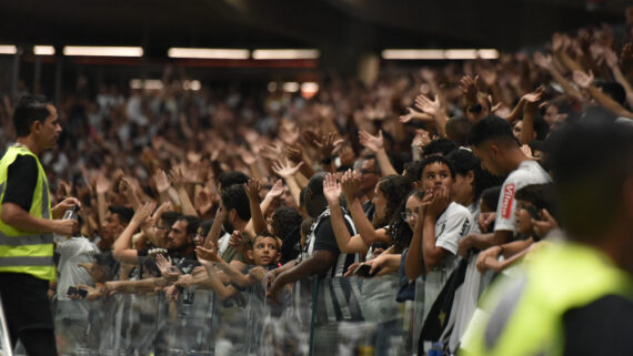 Torcedores do Atlético durante duelo contra o Criciúma na Arena MRV (foto: Ramon Lisboa/EM/D.A Press)