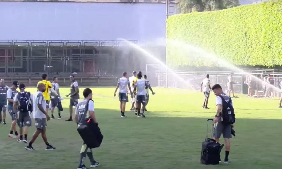 Atlético fez treino na Venezuela antes de jogo contra o Caracas (foto: Reprodução)