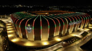 Arena MRV com as cores da bandeira do Rio Grande do Sul (foto: Divulgação/Atlético)