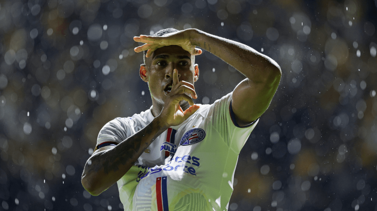 Jean Lucas, do Bahia, gol sobre o Criciúma pela terceira fase da Copa do Brasil (foto: Tiago Caldas)