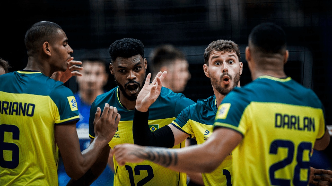 Jogadores de vôlei da Seleção Brasileira (foto: Reprodução/FIVB)