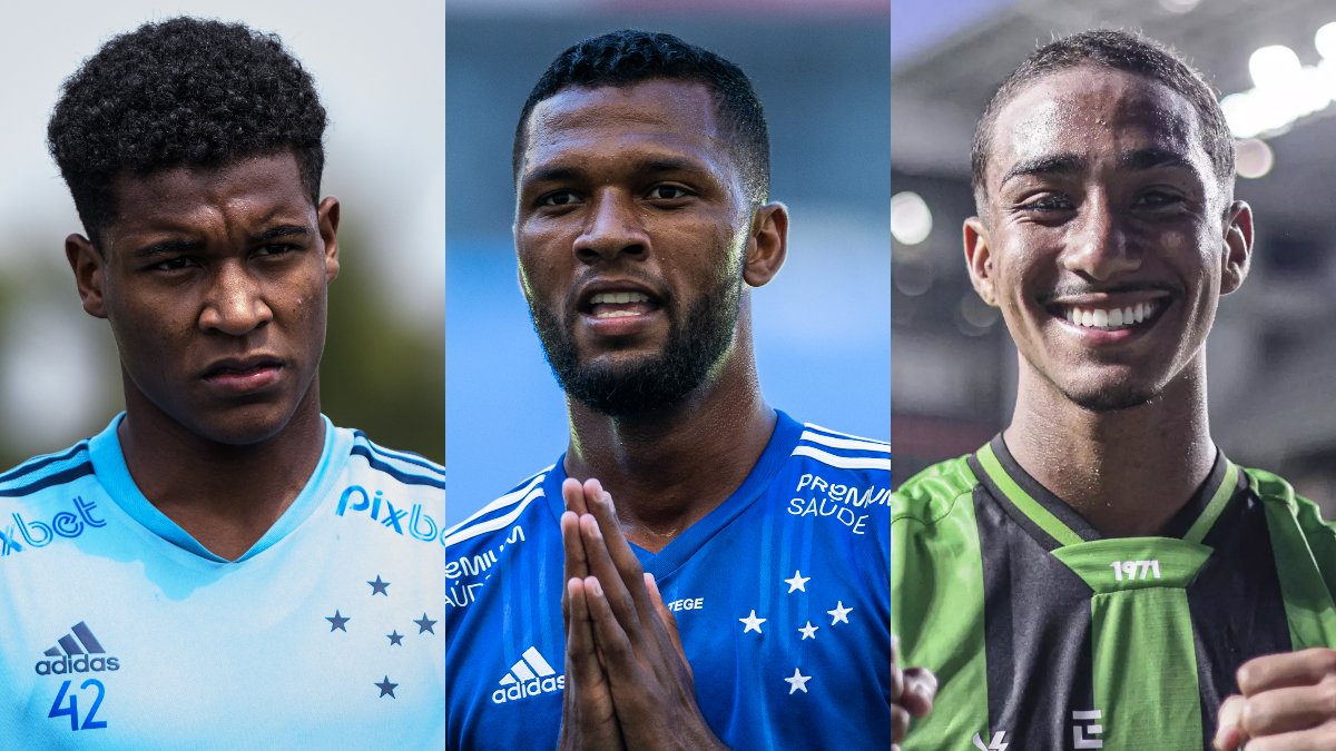 Geovane Jesus, Thiago e Arthur (foto: Montagem de fotos de Gustavo Aleixo/Cruzeiro, Bruno Haddad/Cruzeiro e Cris Mattos/FMF)
