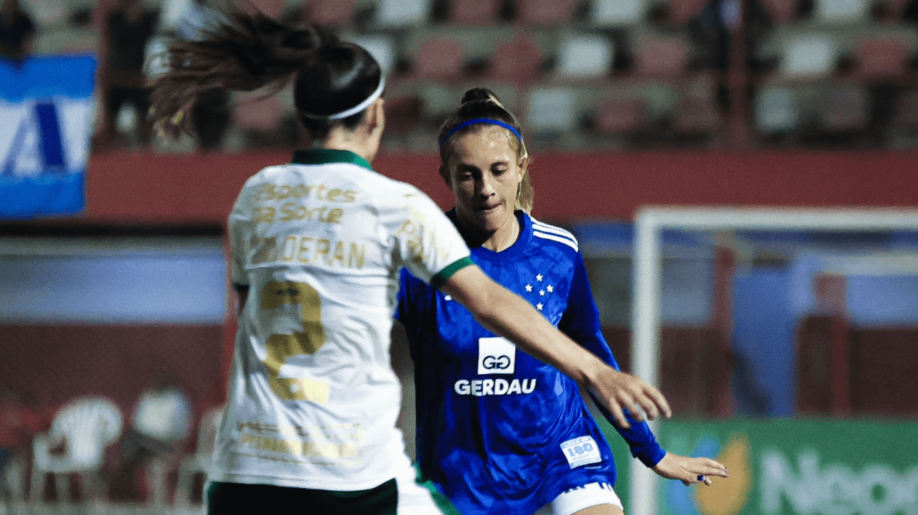 Jogadoras de Cruzeiro e Palmeiras pelo Brasileiro Feminino (foto: Gustavo Martins)