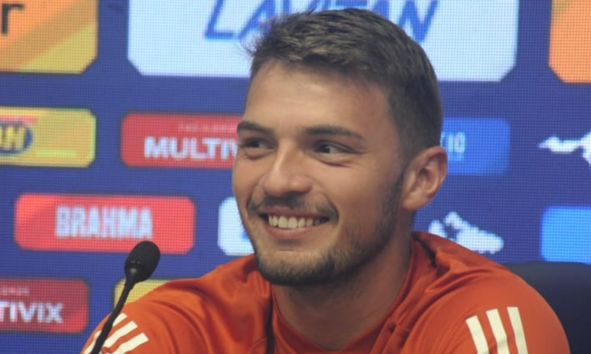 Gabriel Grando em entrevista coletiva (foto: Alexandre Guzanshe/EM/D.A.Press)