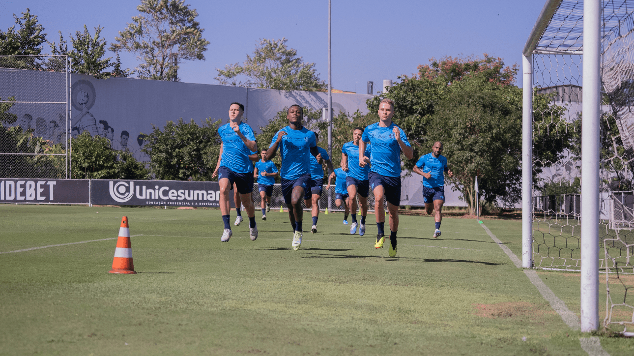 Jogadores do Grêmio treinando no CT DR. Joaquim Grava, cedido pelo (foto: Luis Eduardo Muniz/Grêmio FBPA)