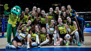 Jogadoras de vôlei da Seleção Brasileira na Liga das Nações Feminina de Vôlei 2024 - Crédito: 