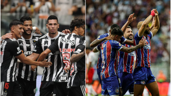 Atlético e Bahia medirão forças pela sétima rodada do Campeonato Brasileiro (foto: Alexandre Guzanshe/EM/D.A Press e Tiago Caldas/EC Bahia)