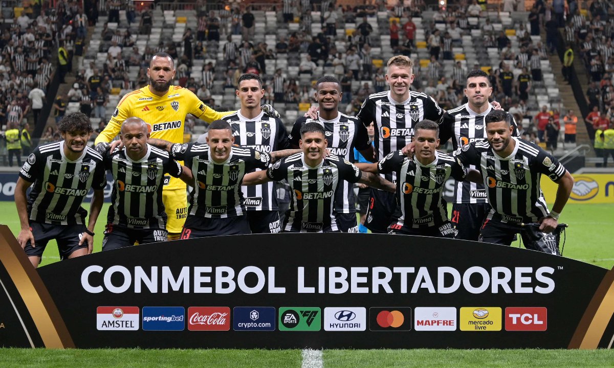 Jogadores do Atlético antes de jogo na Arena MRV pela Libertadores (foto: Alexandre Guzanshe/EM/DA.Press)
