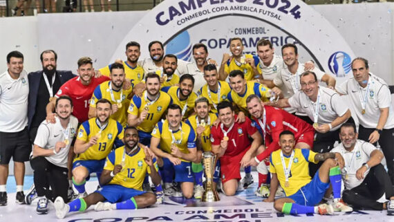 Atual campeão sul-americano, Brasil busca o hexa da Copa do Mundo de Futsal (foto: Reprodução/Fifa)