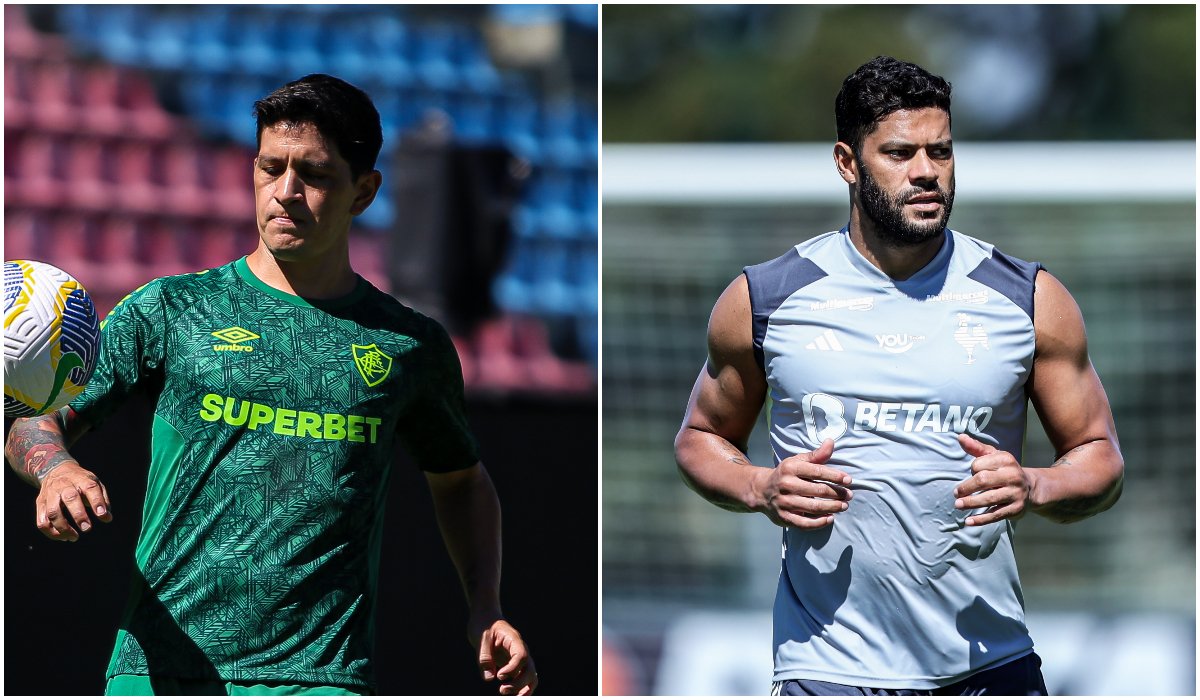 Germán Cano e Hulk, destaques de Fluminense e Atlético, respectivamente (foto: Marcelo Gonçalves/Fluminense e Pedro Souza/Atlético)
