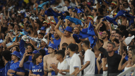 Torcida do Cruzeiro no jogo contra a Católica no Mineirão (foto: Alexandre Guzanshe/EM D.A Press)