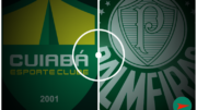 Imagem de produção própria contendo os escudos do Cuiabá e Palmeiras (foto: No Ataque)
