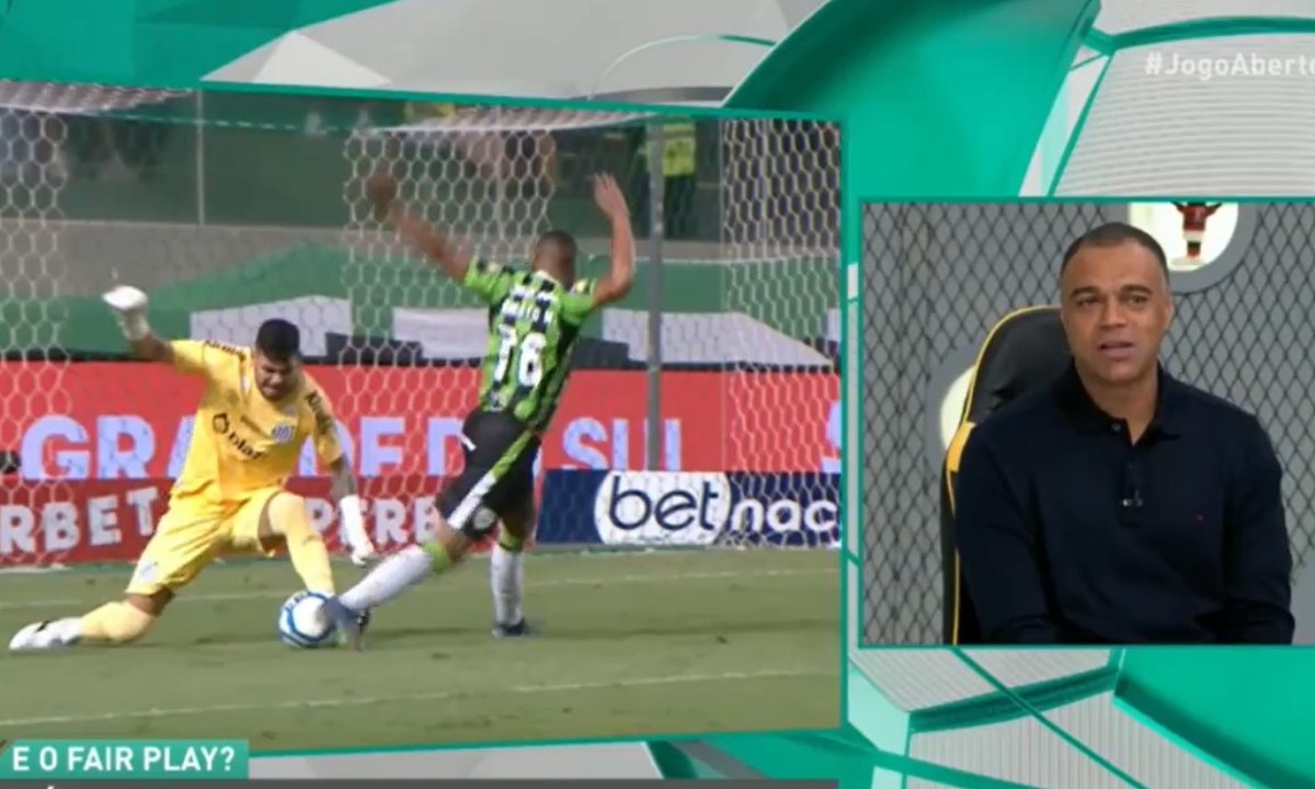 Denilson durante o programa Jogo Aberto (foto: Reprodução)