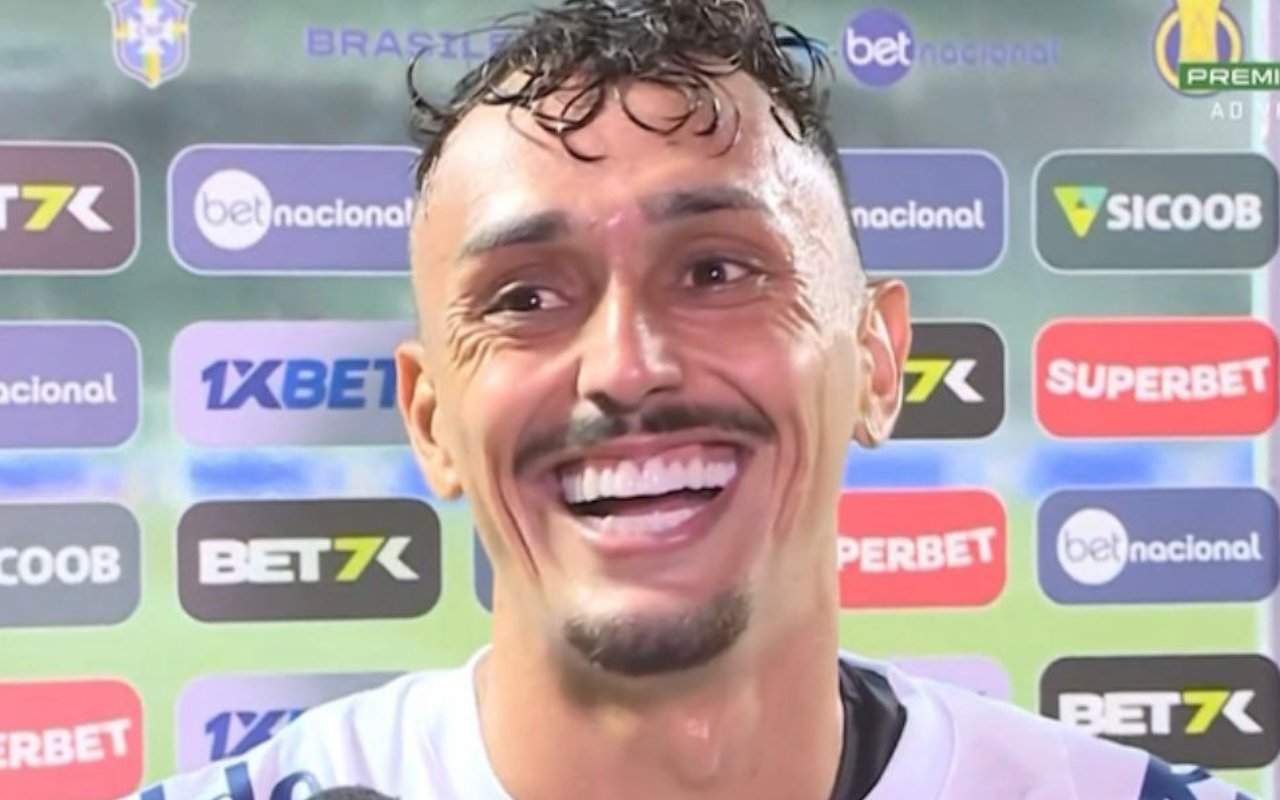 Diego Pituca em entrevista após a derrota para o América (foto: Reprodução / Premiere)
