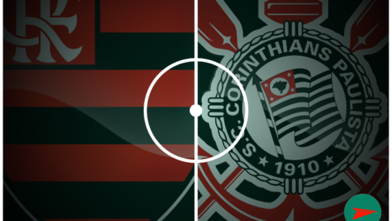 Imagem de produção própria contendo os escudos do Flamengo e Corinthians (foto: No Ataque)