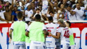 Jogadores comemoram gol do Bahia (foto: Letícia Martins/EC Bahia)