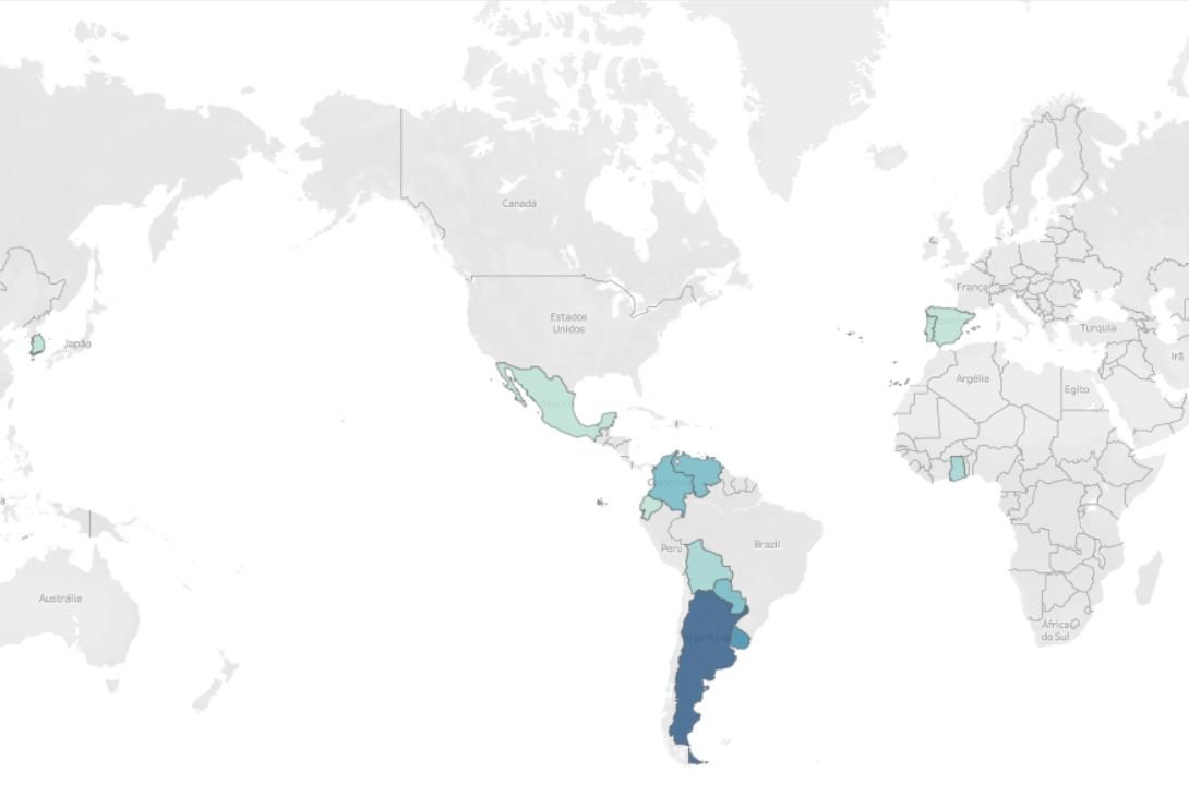 Mapa de jogadores estrangeiros da Série B (foto: No Ataque)