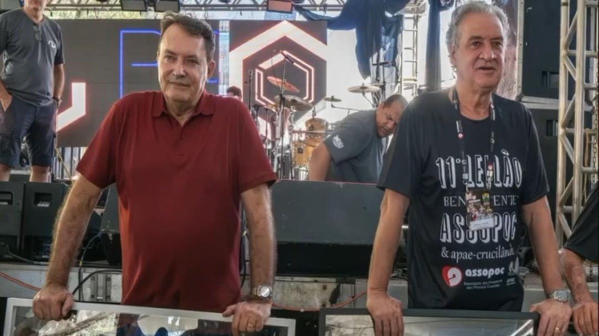 Pedro Lourenço, dono da SAF do Cruzeiro, e Sérgio Coelho, presidente do Atlético (foto: Reprodução)