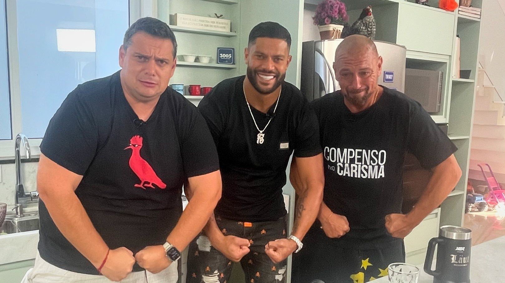 Hulk, Chef Benedetti e Alê Oliveira (foto: Reprodução/Instagram)