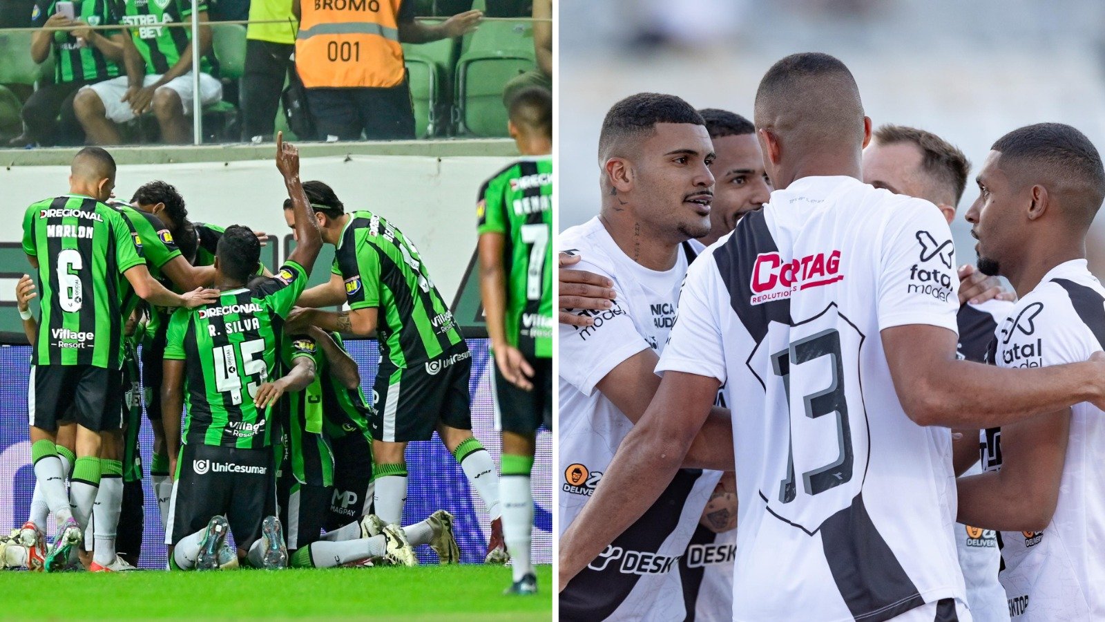 América e Ponte Preta se enfrentam neste domingo (9/6) pela Série B (foto: Mourão Panda/América e Diogo Reis/Especial PontePress)