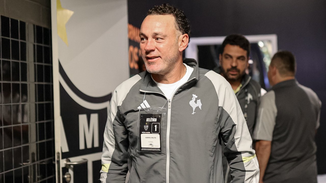 Gabriel Milito pelo Atlético (foto: Pedro Souza / Atlético)