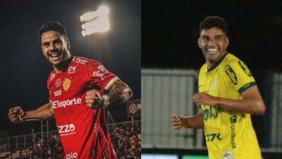 Jogadores de Vila Nova e Mirassol (foto: @betocorreaphoto e João Pinheiro/Agência Mirassol)